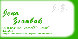 jeno zsombok business card